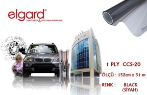 Elgard CCS-20 152cm x 31m Orta Koyu Siyah Çizilmez Cam Filmi #1