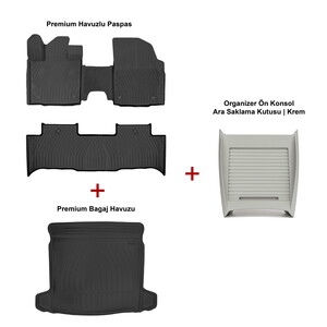 Rizline Premium Togg T10X Havuzlu Paspas ve Bagaj Havuzu + Krem Organizer #1